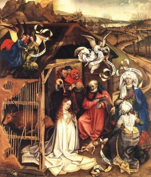 Robert Campin Painting - The Nativity Robert Campin